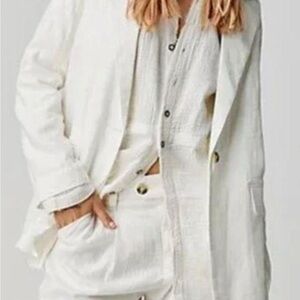 Free People Cream Blazer and Pants Set